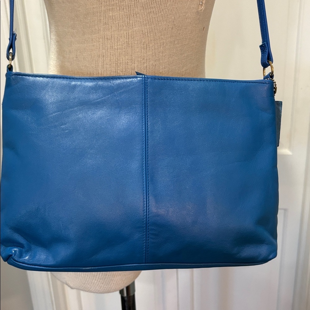 Alicia Genuine Leather Royal blue should strap colorful purse - Picture 7 of 10